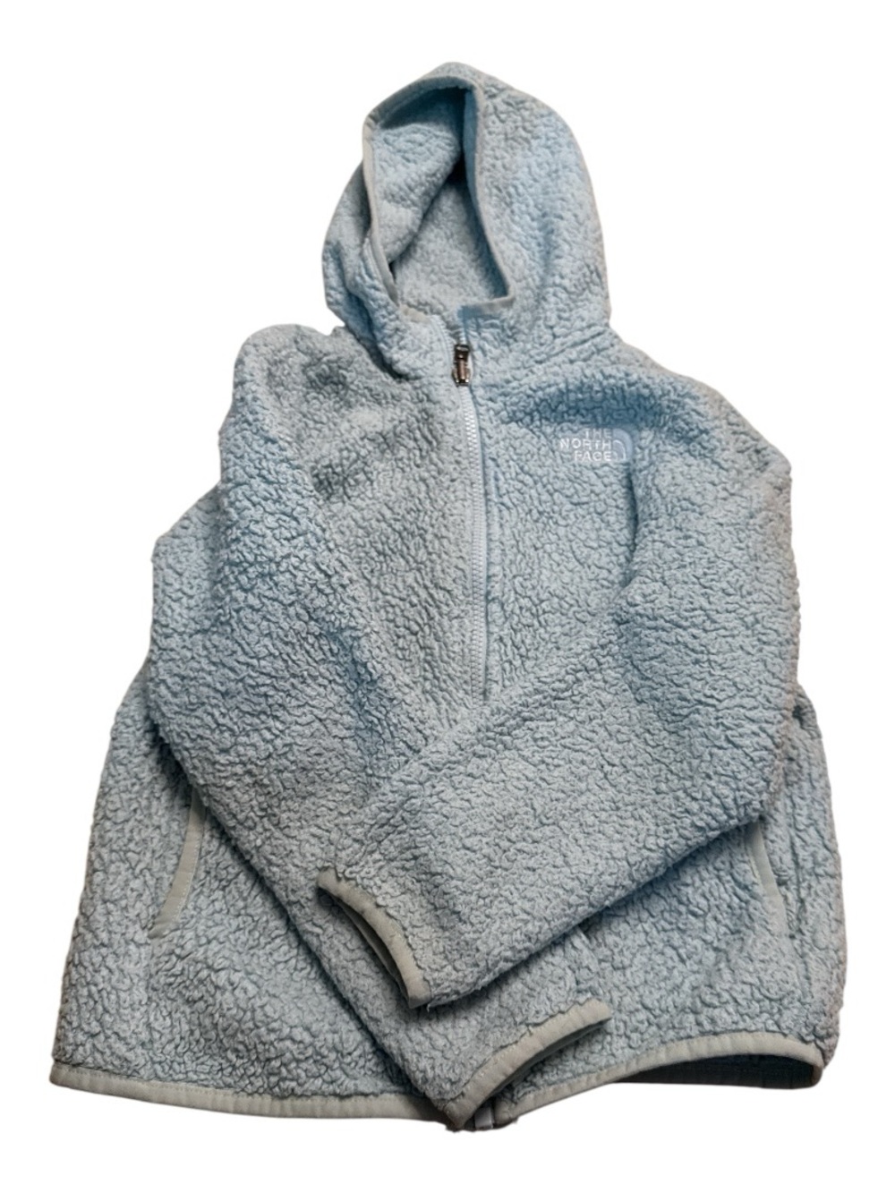 The North Face Kids Light Blue Sherpa Hoodie Jacket - Picture 4 of 4